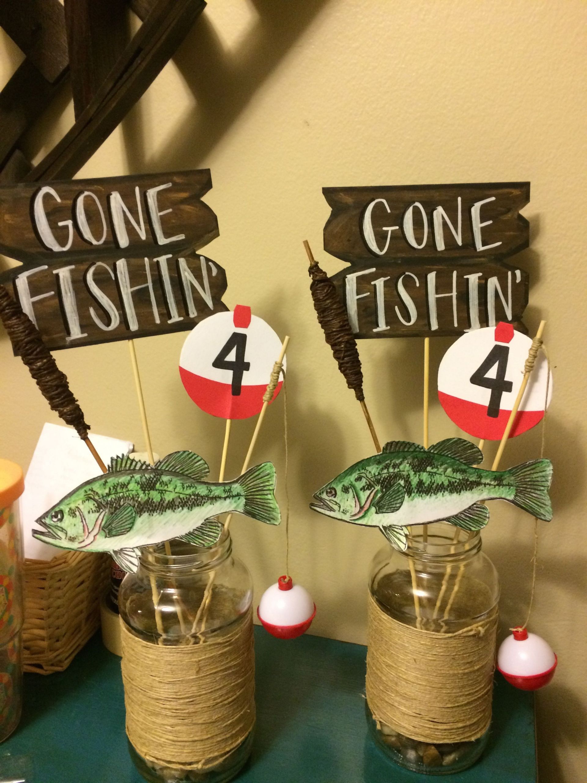 Fishing Birthday Party Ideas
 Little boy Fishing party table centerpieces in 2019