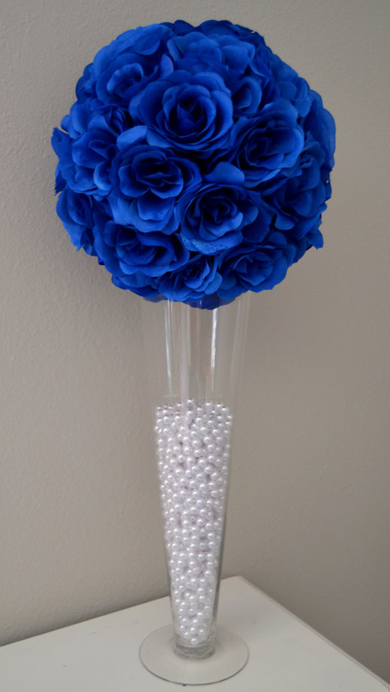 Flower Balls For Wedding
 ROYAL BLUE flower ball Wedding CENTERPIECE Wedding Decor