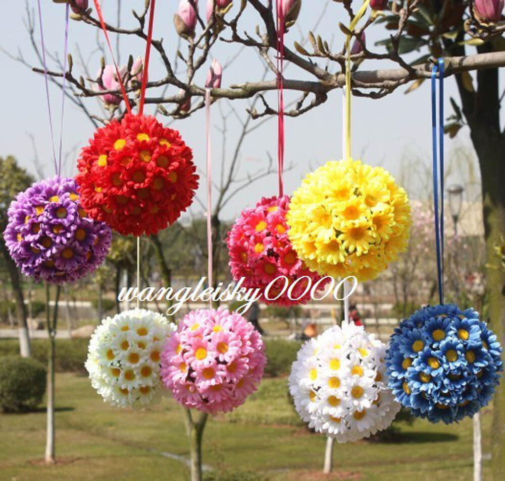Flower Balls For Wedding
 Silk Daisy Flower Ball Gerbera Flower Wedding Party