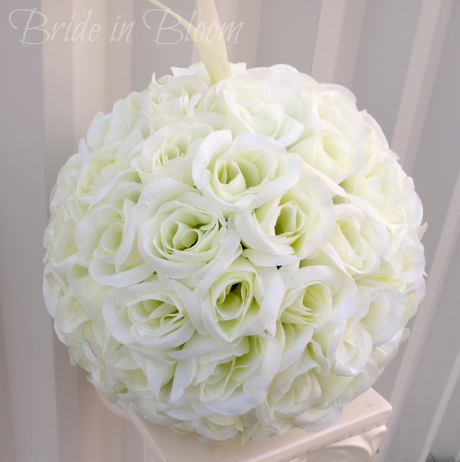 Flower Balls For Wedding
 Wedding pomander kissing ball flower girl by