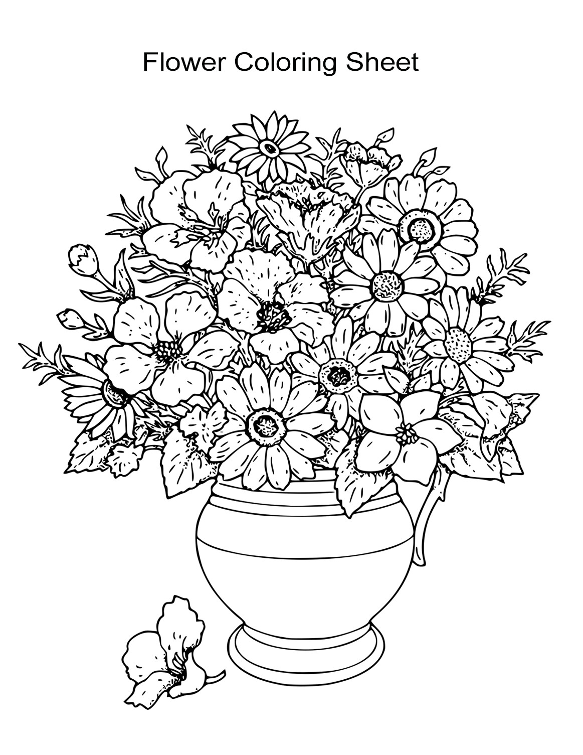 Flower Coloring Pages For Girls
 10 Flower Coloring Sheets for Girls and Boys ALL ESL