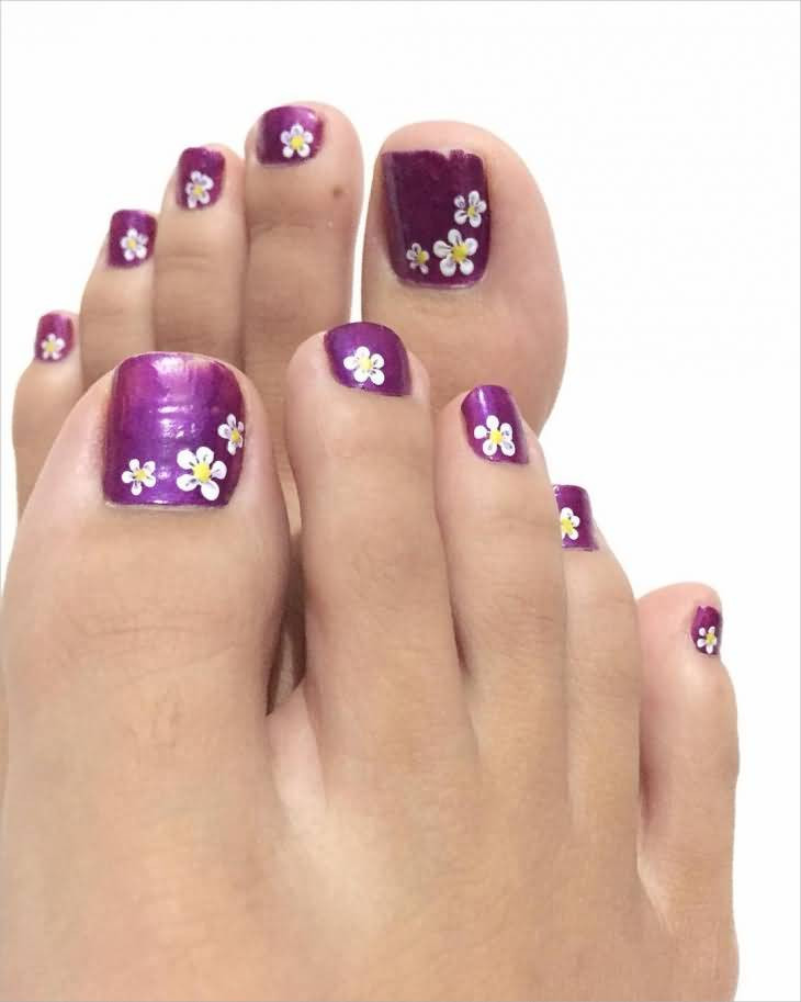 Flower Nail Art Designs For Toes
 35 Stylish Purple Nail Art Designs For Toe Nails