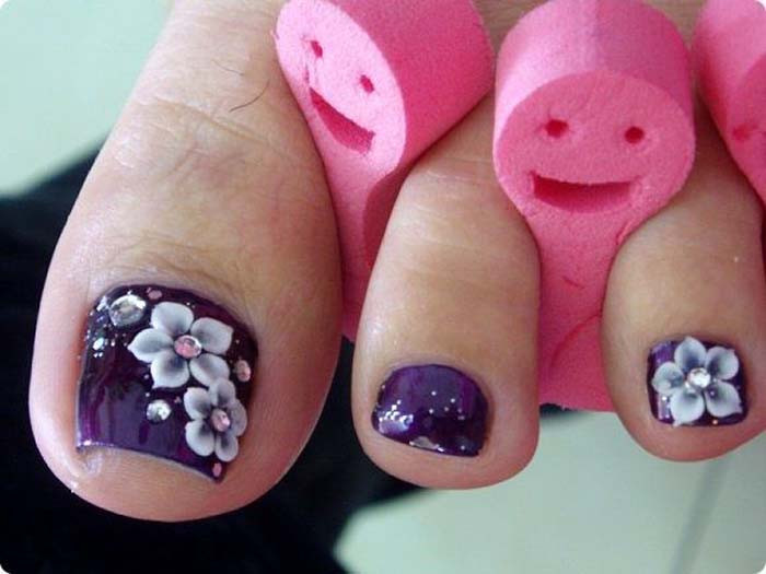 Flower Nail Art Designs For Toes
 50 Most Beautiful And Stylish Flower Toe Nail Art Design