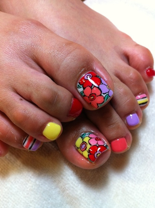 Flower Nail Art Designs For Toes
 Pedicures Just Got Better With These 50 Cute Toe Nail Designs