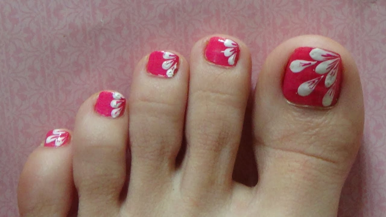 Flower Nail Art Designs For Toes
 White Flower Petals Easy Design For Toe Nails Nails With