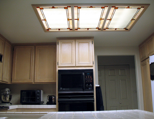 Fluorescent Kitchen Light Fixtures
 Replace fluorescent light fixture suspended ceiling light