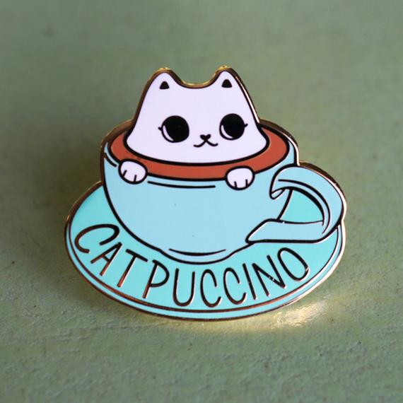 Food Pins
 Catpuccino for here Hard Enamel Lapel Pin