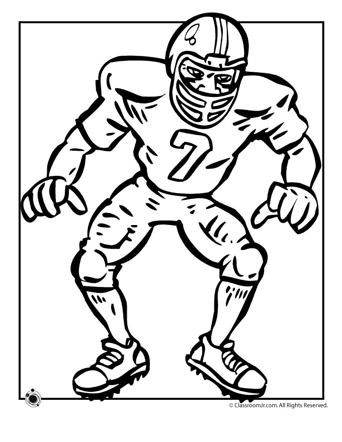 Football Coloring Pages For Kids
 Football Player Coloring Page