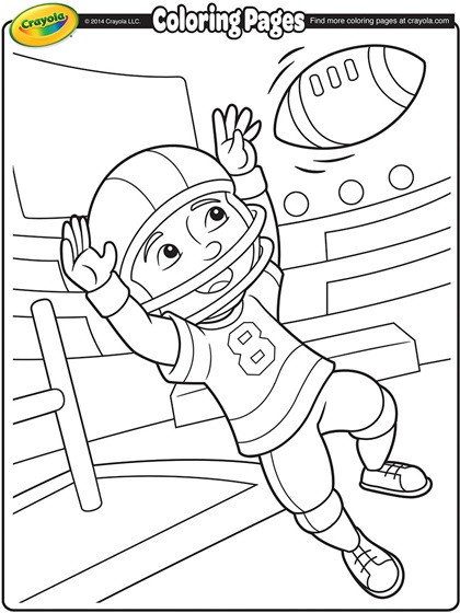 Football Coloring Pages For Kids
 Football Wide Receiver Coloring Page