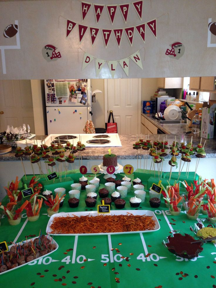 Football Themed Birthday Party Ideas
 Football theme 1st birthday Sons birthday ideas