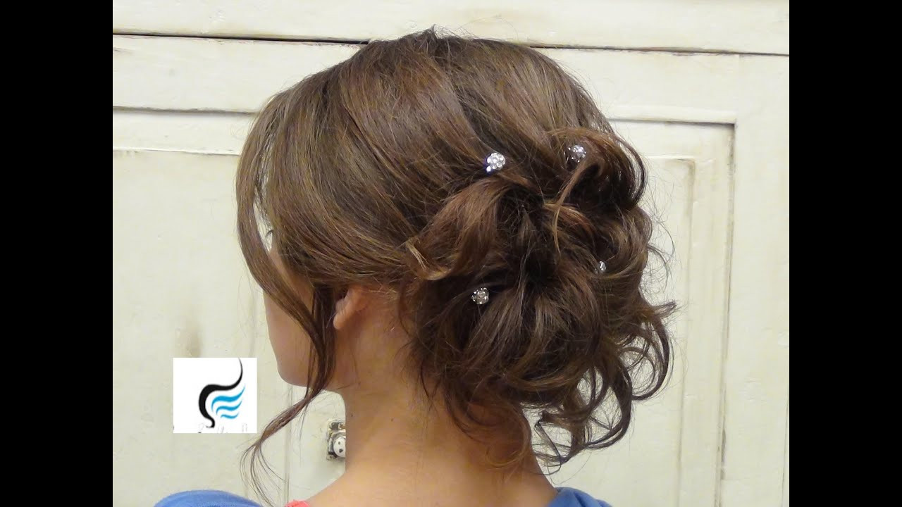 Formal Updos Hairstyles
 Soft Curled Updo for Long Hair Prom or Wedding
