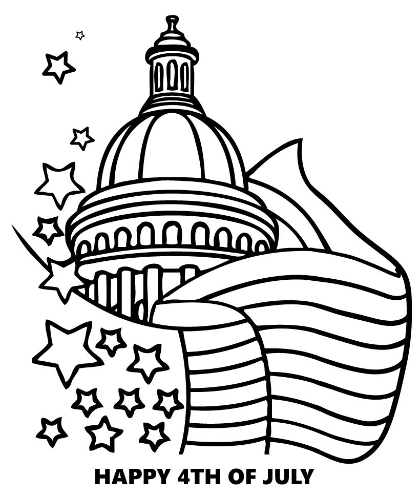 Fourth Of July Printable Coloring Pages
 Happy 4th of july coloring pages Hellokids