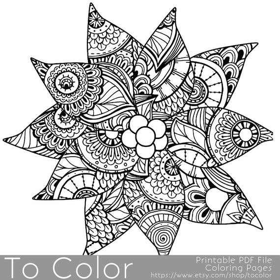 Free Adult Coloring Pages Christmas
 Christmas Coloring Page for Adults Poinsettia Coloring Page