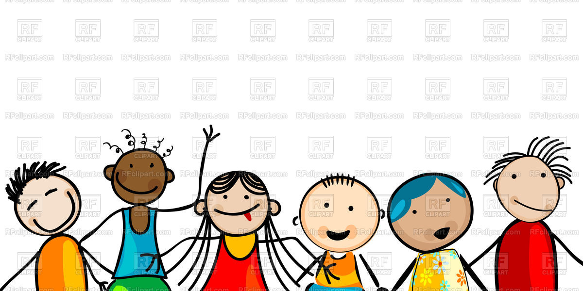 Free Art For Kids
 Faces of smiling multiethnic kids Vector Image of People