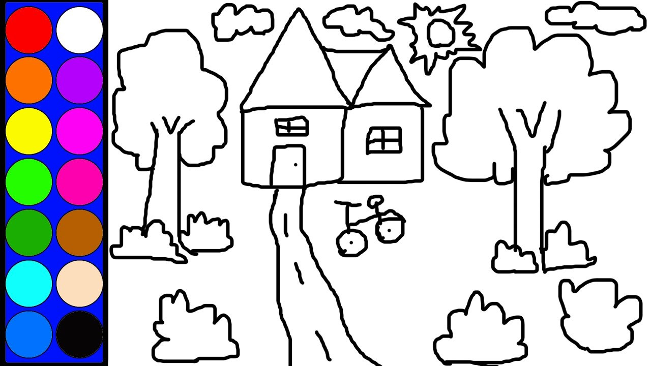 Free Art For Kids
 Learn Colors Lovely House Coloring Page Learn DIY Drawing