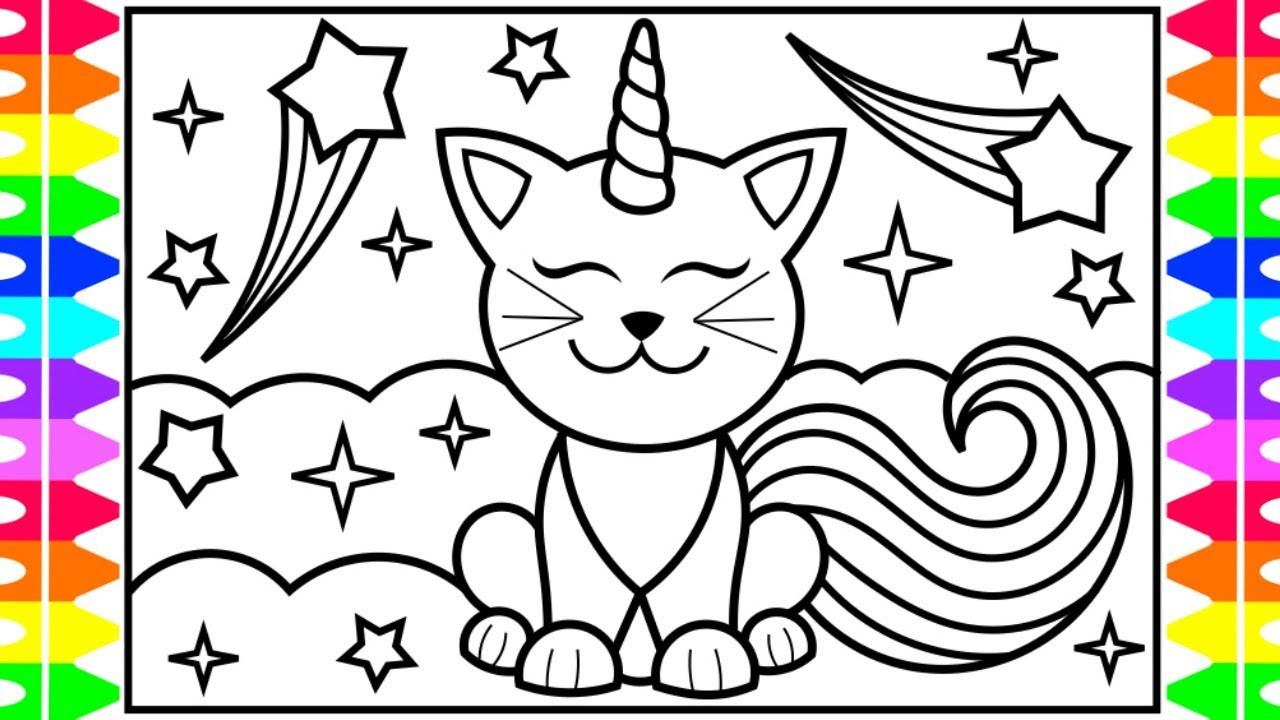 Free Art For Kids
 How to Draw a CATICORN for Kids 💜💛💖🌈🌟Caticorn Drawing for