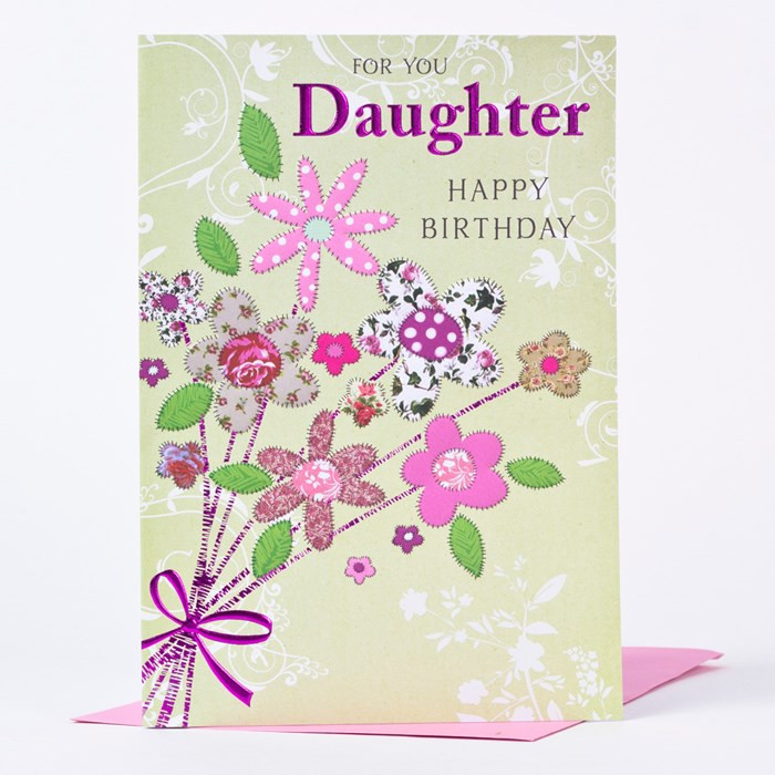 Free Birthday Cards For Daughter
 Birthday Card Daughter Patterned Flowers