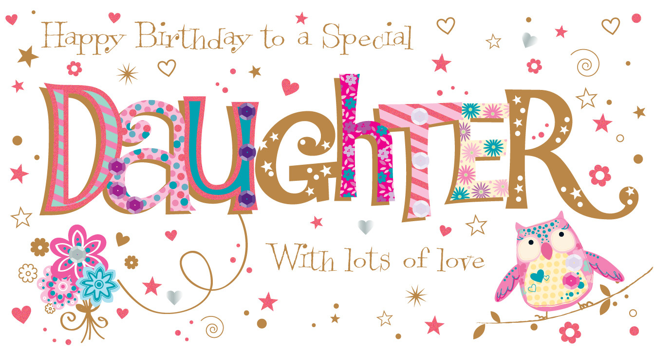 Free Birthday Cards For Daughter
 Daughter Birthday Handmade Embellished Greeting Card By