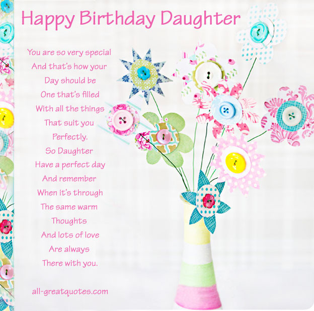 Free Birthday Cards For Daughter
 Happy Birthday Quotes For Daughter QuotesGram