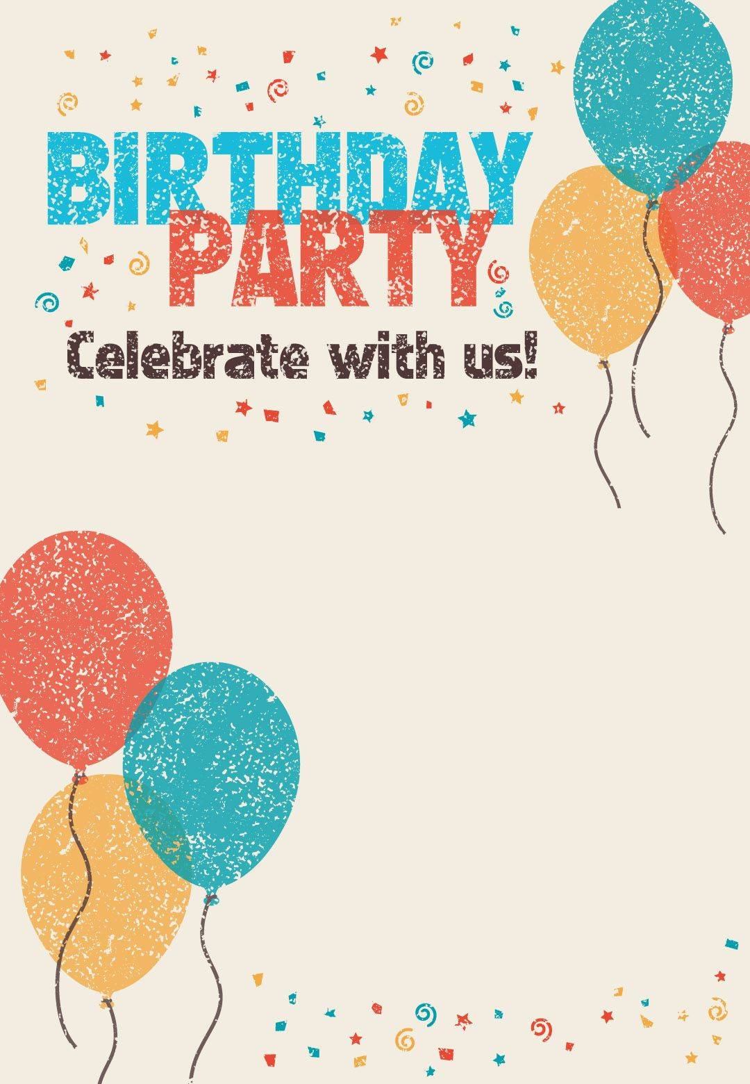 Free Birthday Invitations Templates
 Celebrate with Us Free Printable Birthday Invitation
