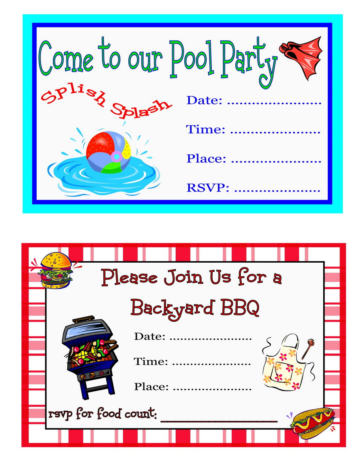 Free Birthday Invitations To Print
 free printable party invitations