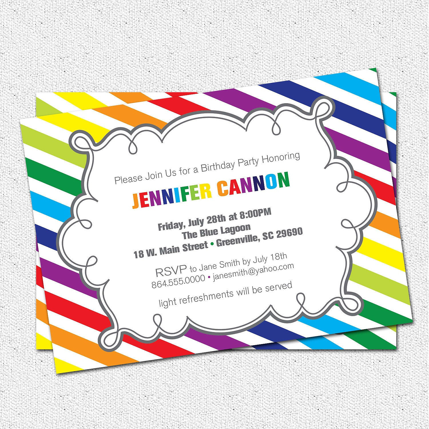 Free Birthday Invitations To Print
 Items similar to Printable Birthday Party Invitation Girl