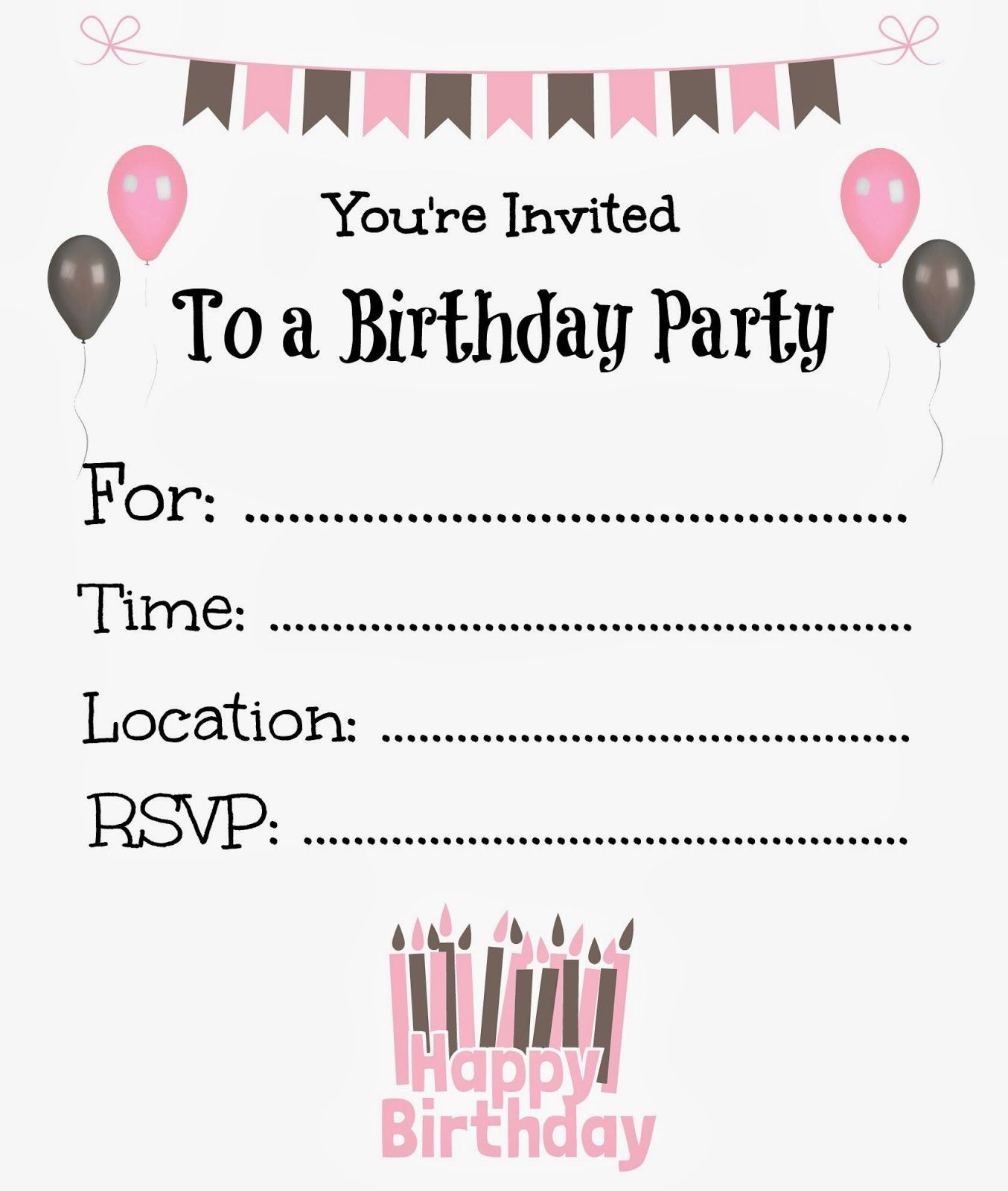 Free Birthday Invitations To Print
 Free Printable Birthday Invitations For Kids birthday