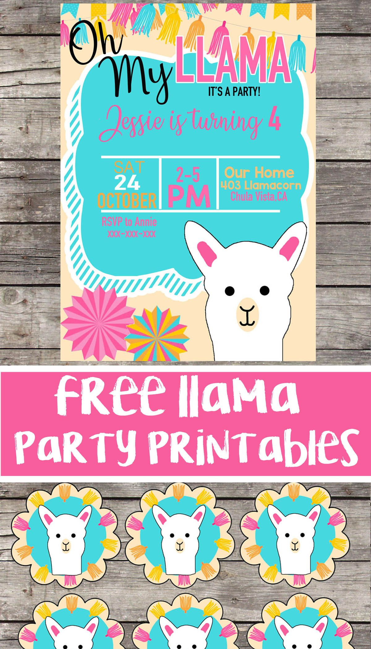 Free Birthday Party Printables Decorations
 FREE Llama birthday party printable files