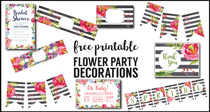 Free Birthday Party Printables Decorations
 Flower Party Printables Free Printable Decorations