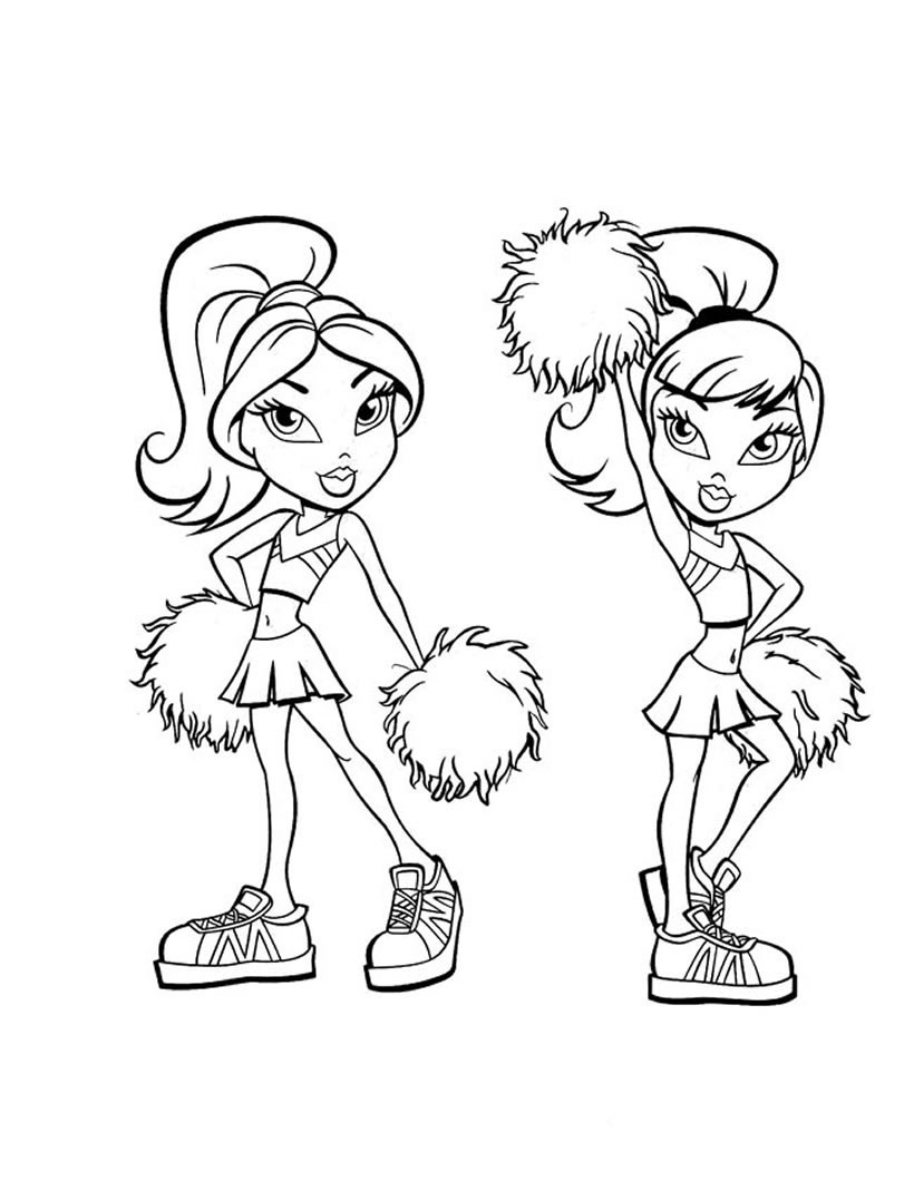 Free Coloring Pages For Girls
 Bratz pom pom girls coloring pages Hellokids