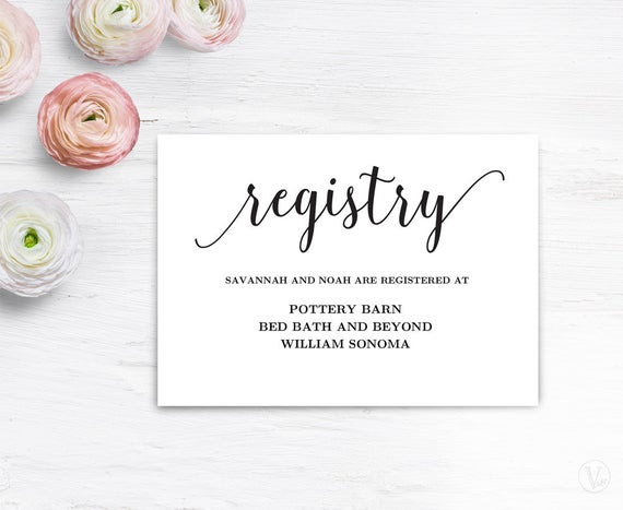 Free Gifts For Baby Registry
 Gift Registery Card Template Printable Wedding Registry Card