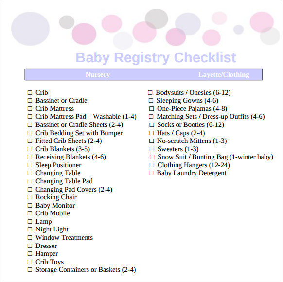 Free Gifts For Baby Registry
 FREE 12 Sample Baby Registry Checklists in Google Docs