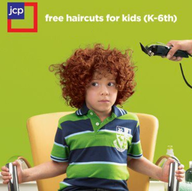 Free Kids Haircuts
 JC Penney Free haircuts for kids every Sunday