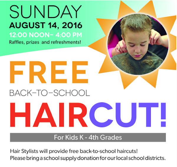 Free Kids Haircuts
 Free back to school haircuts for kids in Cary Triangle