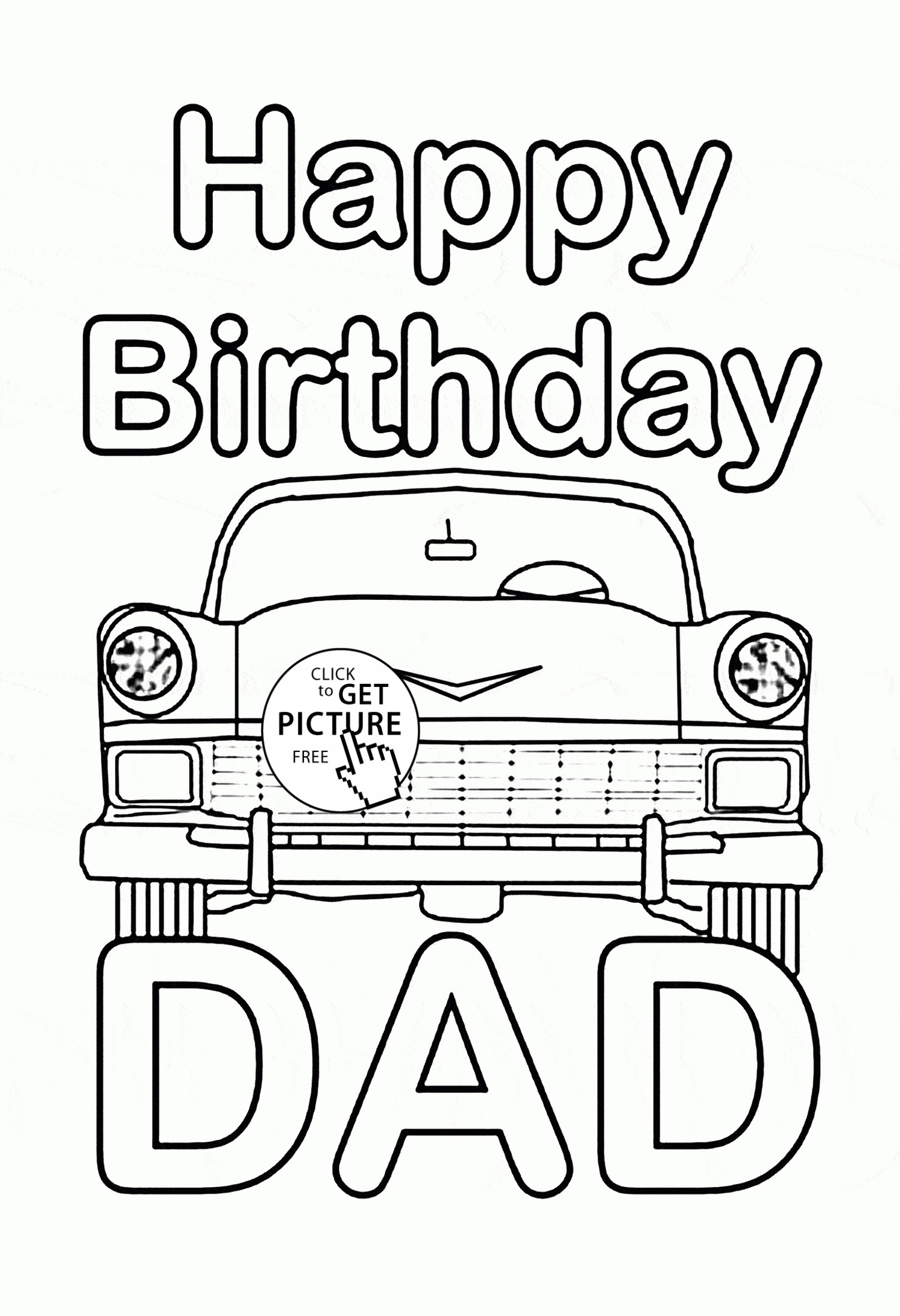 Free Printable Birthday Cards For Dad
 Happy Birthday Dad coloring page for kids holiday
