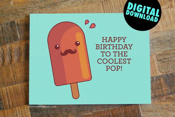 Free Printable Birthday Cards For Dad
 Printable Dad Birthday Card Coolest Pop Digital