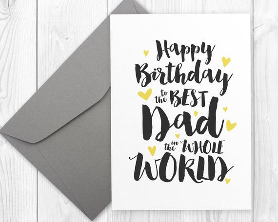 Free Printable Birthday Cards For Dad
 Printable Happy Birthday card for the best dad in the whole