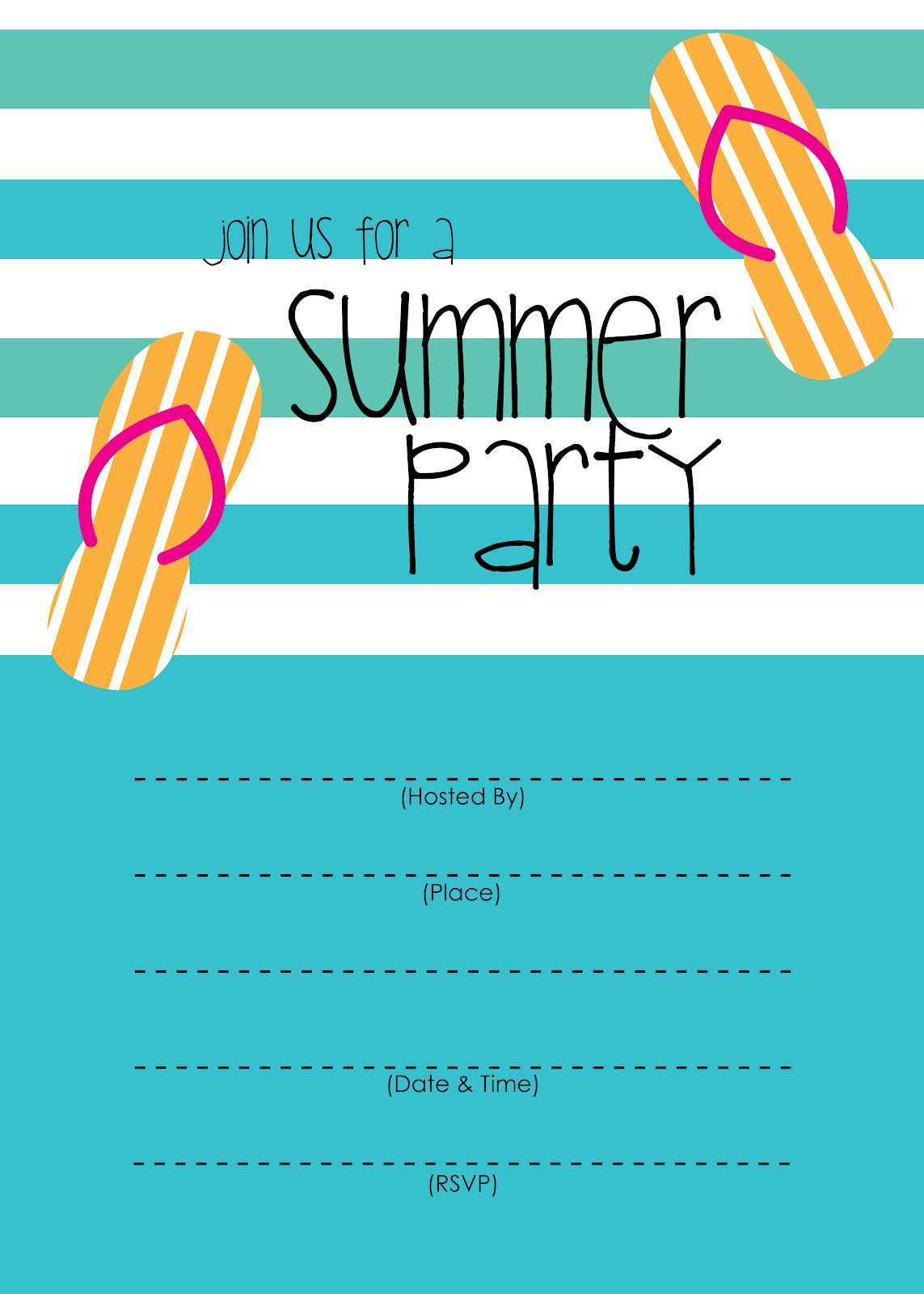 Free Printable Birthday Invitation
 McKissick Creations Summer Party Invitation Free Printable
