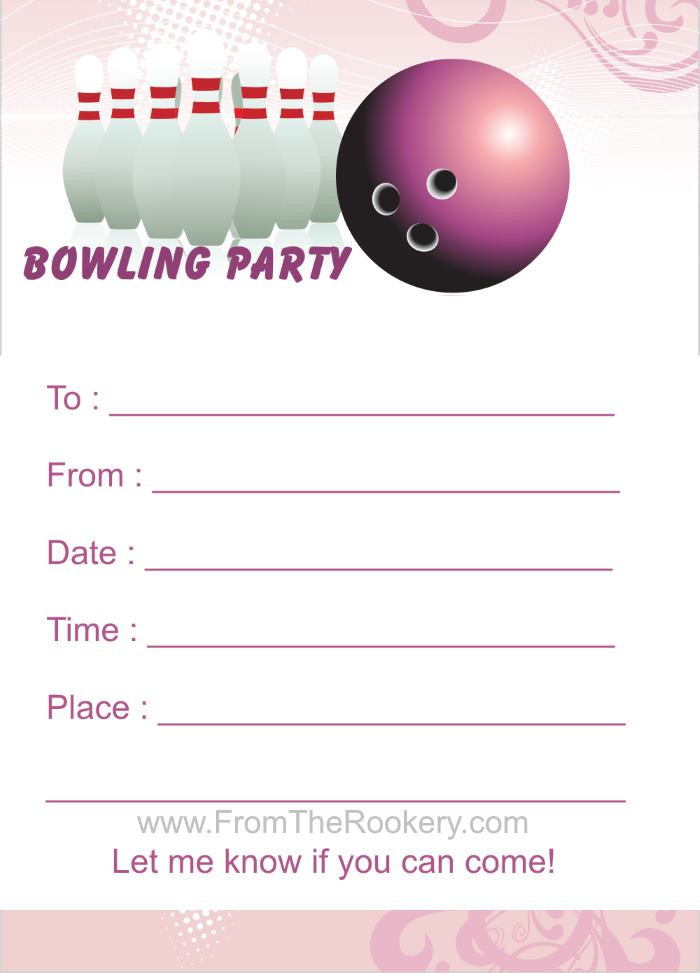 Free Printable Bowling Birthday Party Invitations
 Bowling Birthday Party Invitations