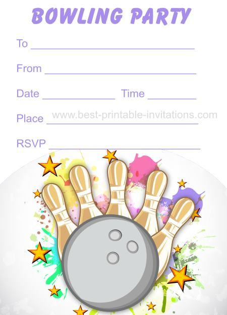 Free Printable Bowling Birthday Party Invitations
 Free Printable Bowling Invitations