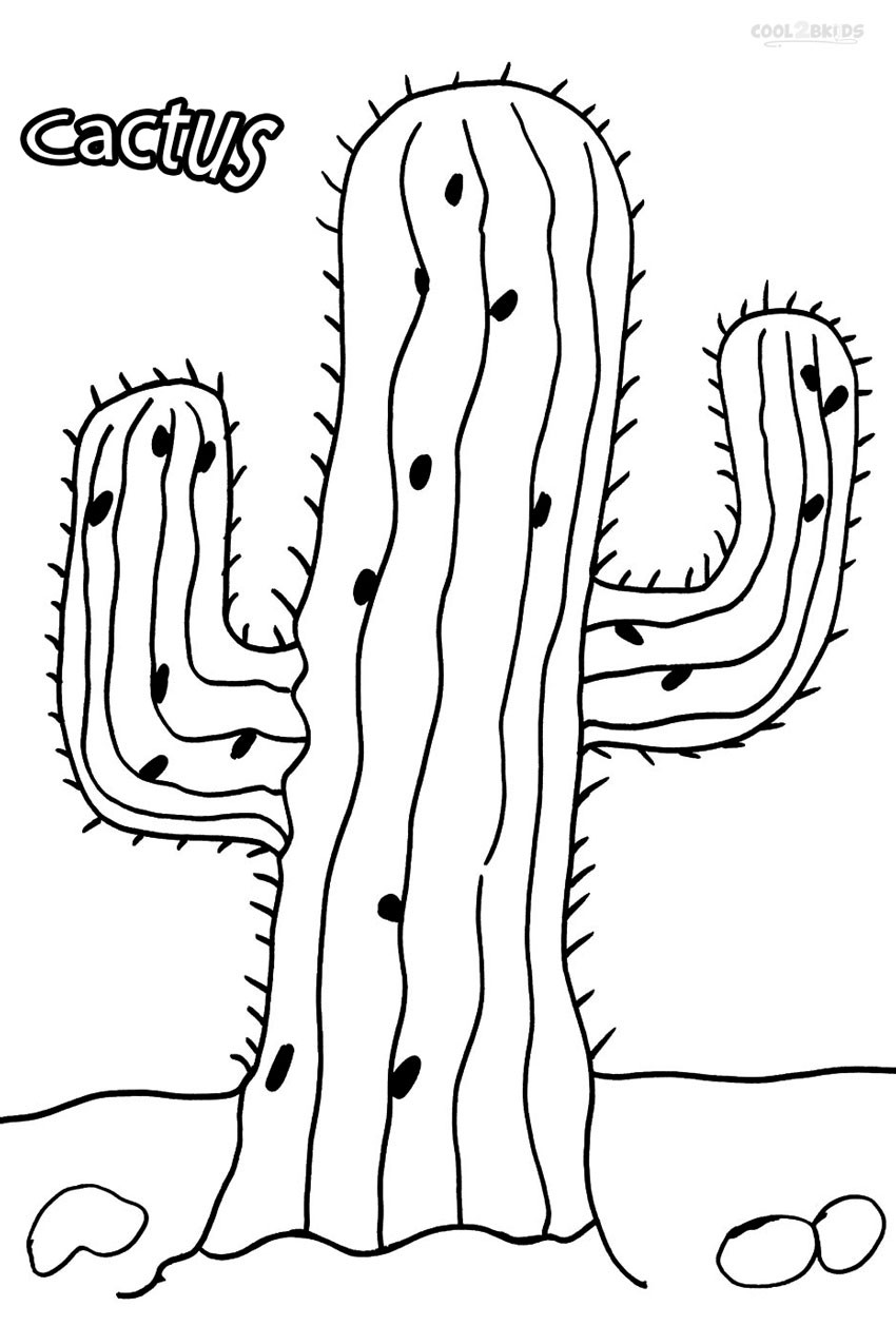 Free Printable Cactus Coloring Pages
 Printable Cactus Coloring Pages For Kids