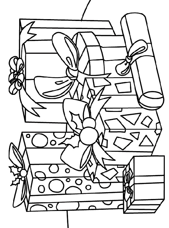Free Printable Coloring Pages Christmas
 Presents Gifts Coloring Page
