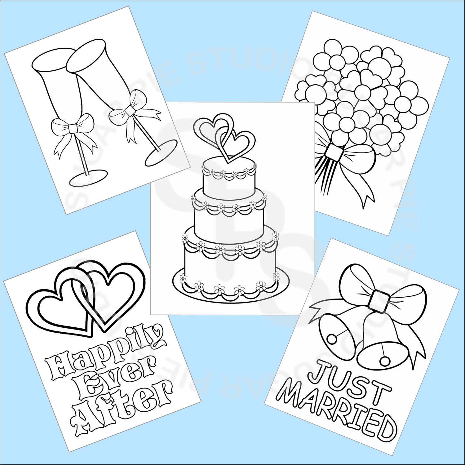 Free Printable Coloring Pages For Children
 5 Printable Wedding Favor Kids coloring pages by