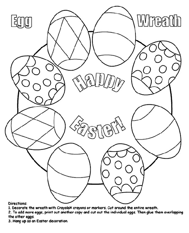 Free Printable Easter Egg Coloring Pages
 Easter Egg Wreath Coloring Page