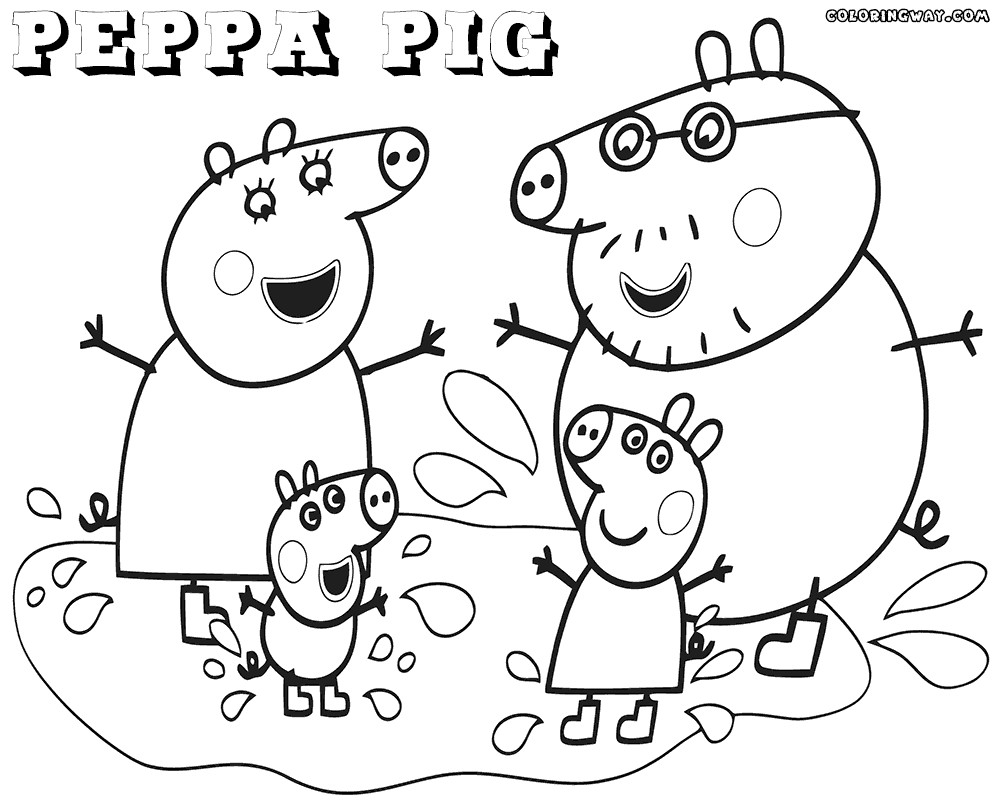 Free Printable Peppa Pig Coloring Pages
 Peppa Pig Family Coloring Pages Coloring Home