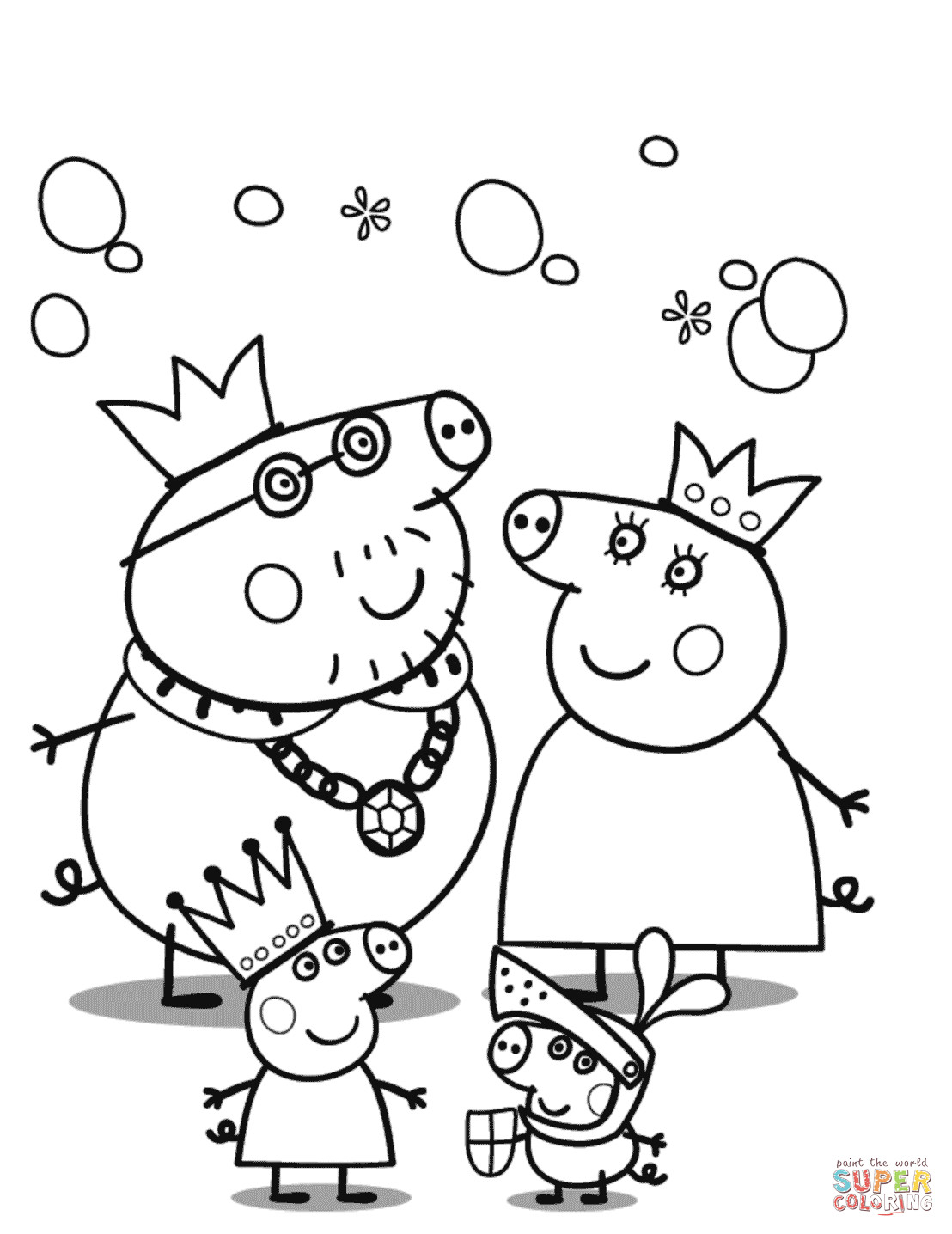 Free Printable Peppa Pig Coloring Pages
 Peppa Pig s Royal Family coloring page