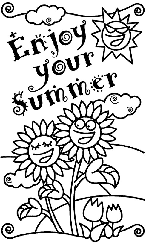 Free Printable Summer Coloring Pages
 Summer Holiday Coloring Pages