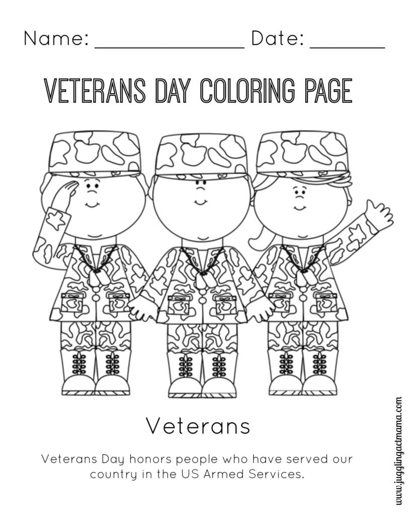 Free Printable Veterans Day Coloring Pages
 Veteran s Day Printable Coloring Page Juggling Act Mama