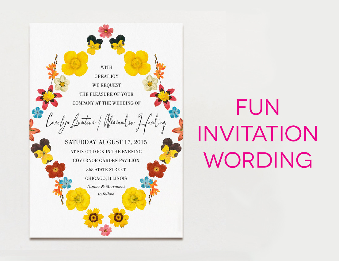 Free Sample Wedding Invitations
 15 Wedding Invitation Wording Samples From Traditional to Fun