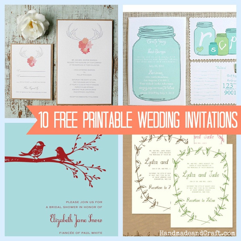 Free Wedding Invitations
 10 Free Printable Wedding Invitations DIY Wedding